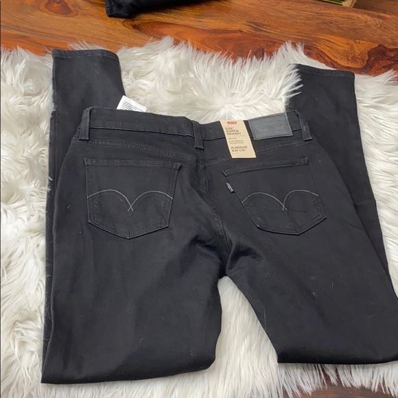 Levi's 535 Black Super Skinny Distressed Jeans - Picture 8 of 9